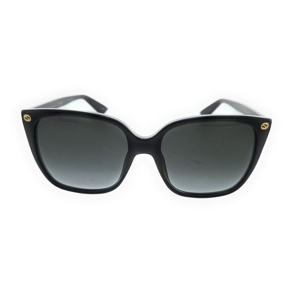 Gucci GG0022S-001 Oversized Black Square Sunglasses with Grey Lenses - Picture 2 of 5